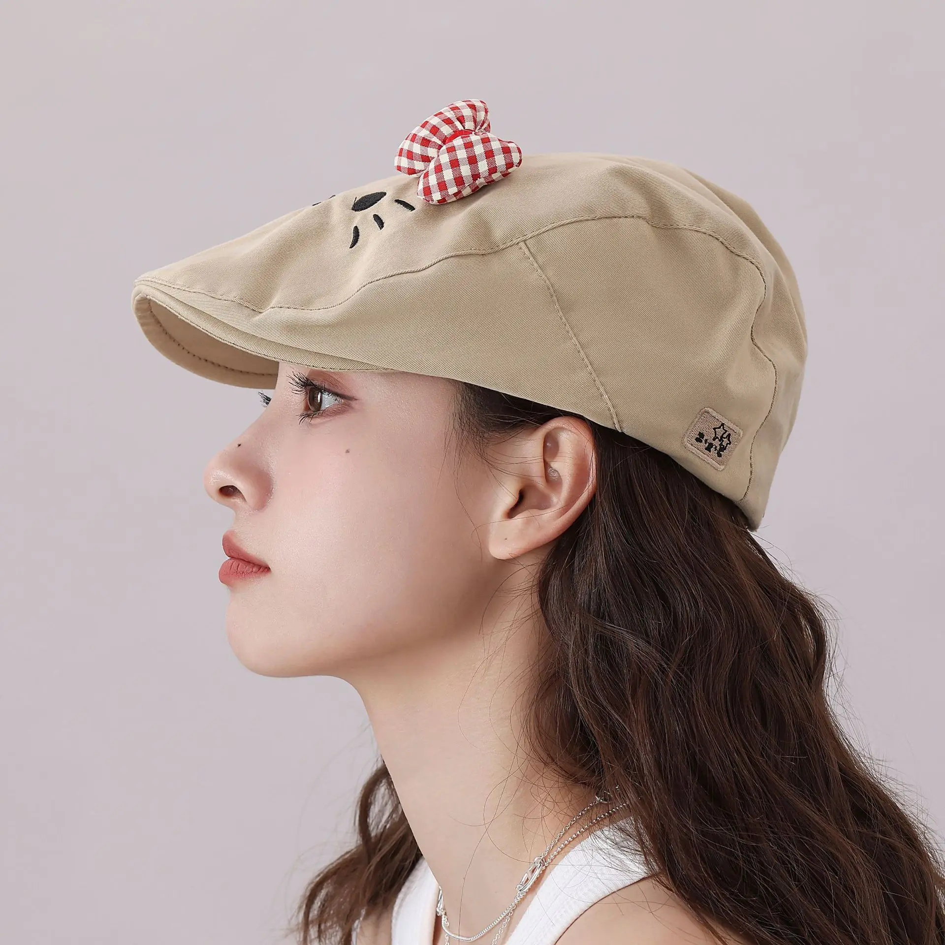 Japanese Girl's Cat Cat Hat with Bow Sunshade Cap — feature 22