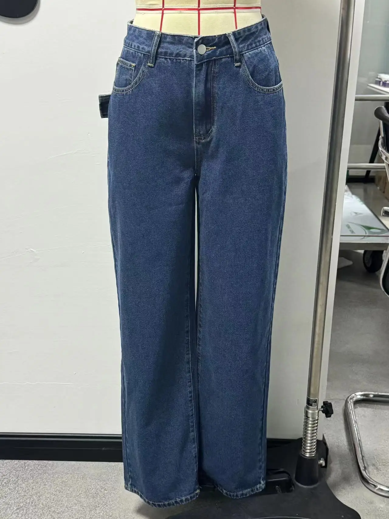 Women's High-Waisted Dark Blue Jeans Slim Fit — feature 11