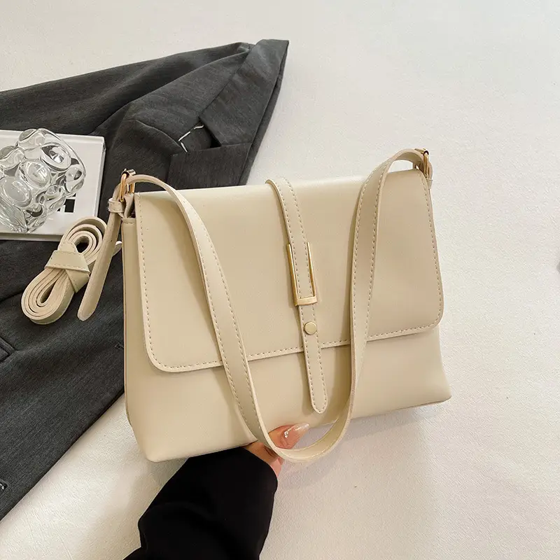 Women's Cream Crossbody Bag with Adjustable Strap - Image 2