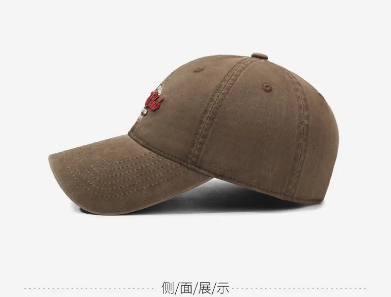 Black Retro Baseball Cap with Letter Embroidery for Men Women — feature 11