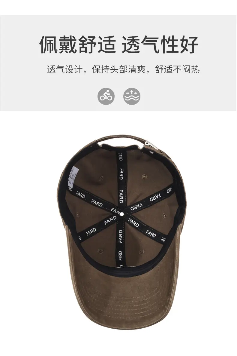 Black Retro Baseball Cap with Letter Embroidery for Men Women — feature 5