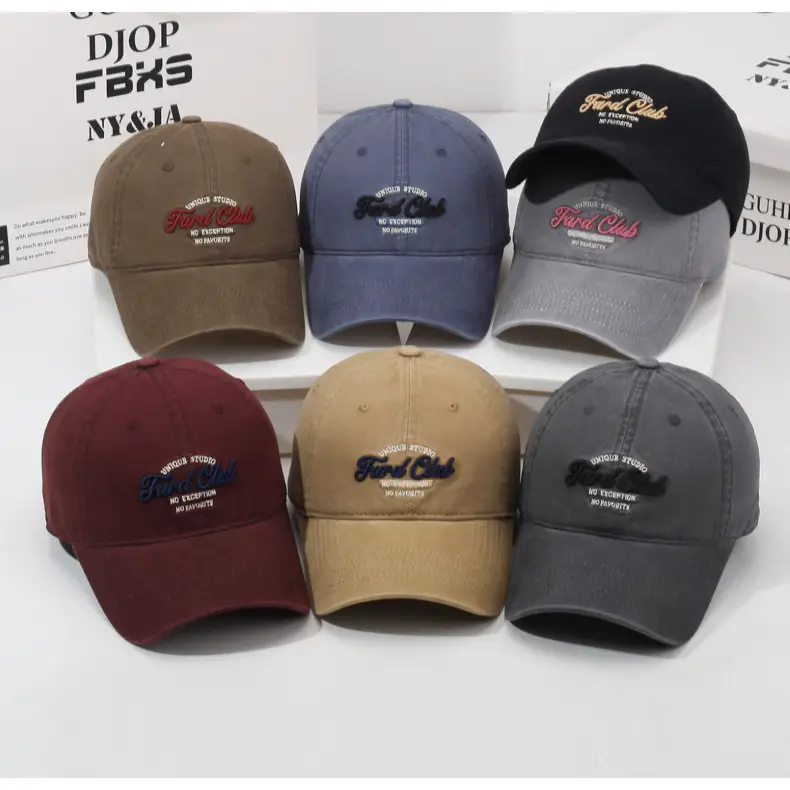 Black Retro Baseball Cap with Letter Embroidery for Men Women — feature 8
