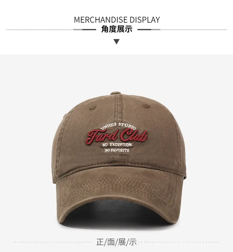 Black Retro Baseball Cap with Letter Embroidery for Men Women — feature 9
