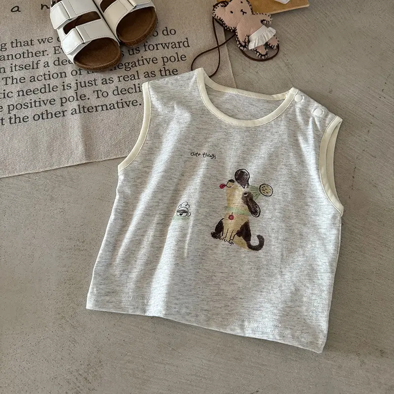 Baby Sleeveless T-Shirt 2026 New Summer Top Cartoon Boys' Vest Thin Style - Image 2