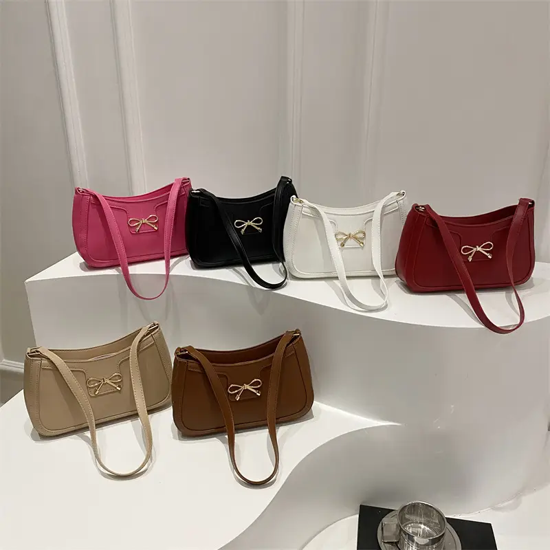 White Square Shoulder Bag with Bow Detail - Image 10