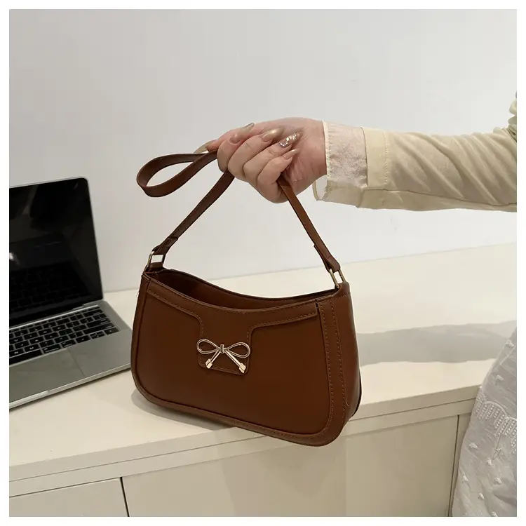 White Square Shoulder Bag with Bow Detail — feature 14