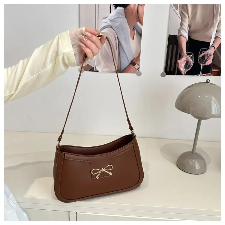 White Square Shoulder Bag with Bow Detail — feature 15