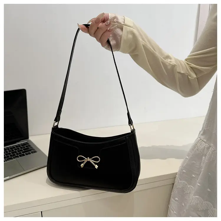 White Square Shoulder Bag with Bow Detail — feature 16