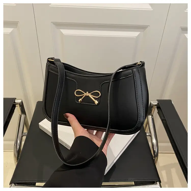 White Square Shoulder Bag with Bow Detail — feature 27