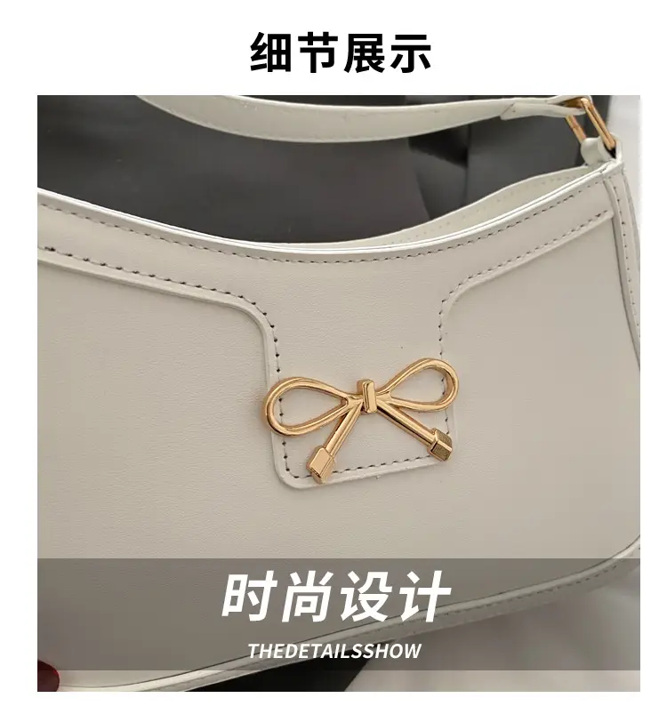White Square Shoulder Bag with Bow Detail — feature 4