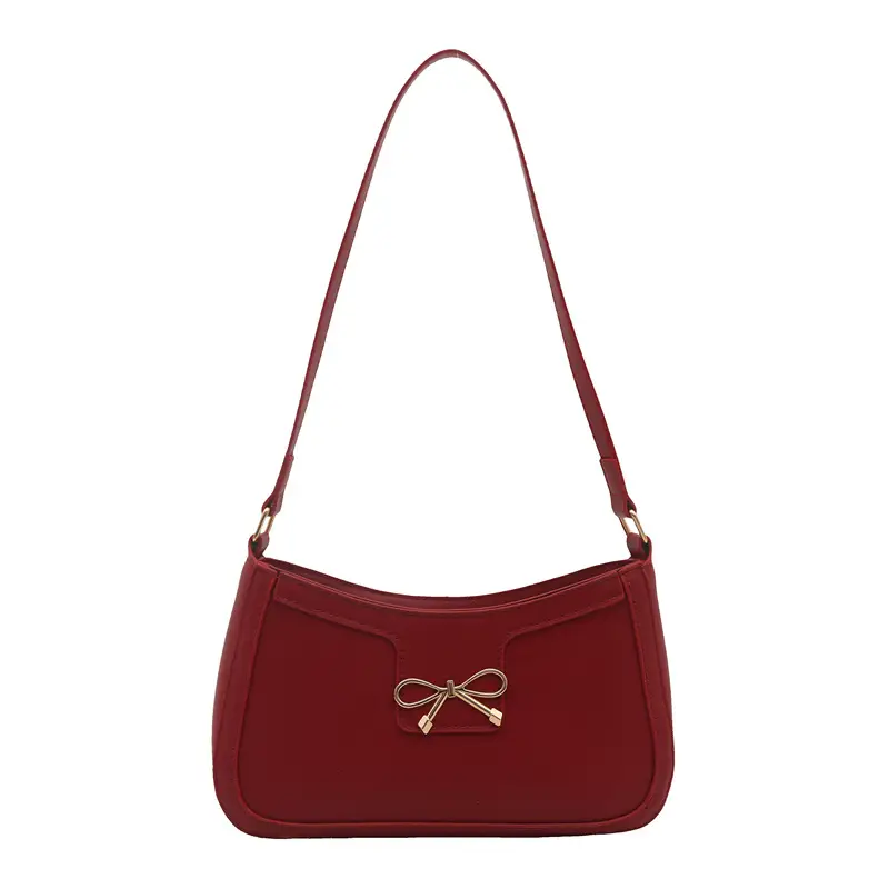 White Square Shoulder Bag with Bow Detail - Image 5