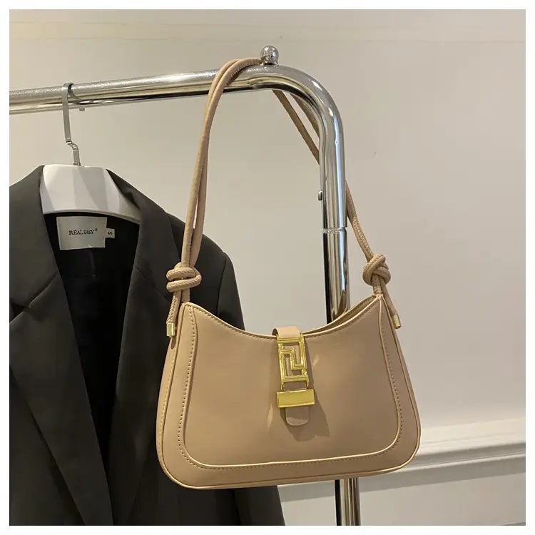2025 Beige Gold Plated Lock Buckle Shoulder Bag — feature 27