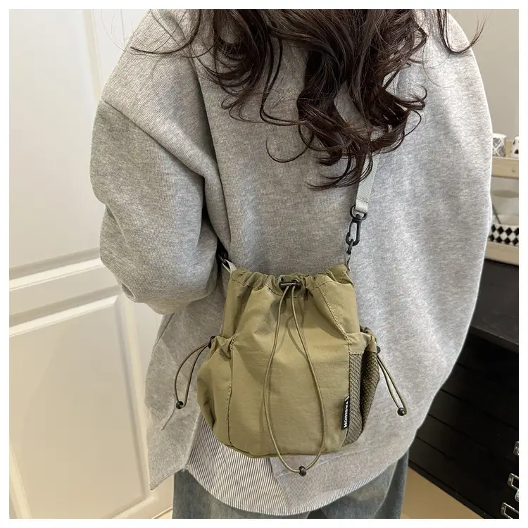 Brown Drawstring Girdle Bag for Women — feature 17
