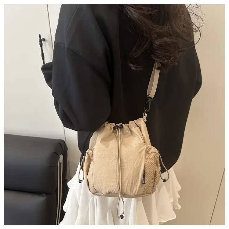Brown Drawstring Girdle Bag for Women — feature 18