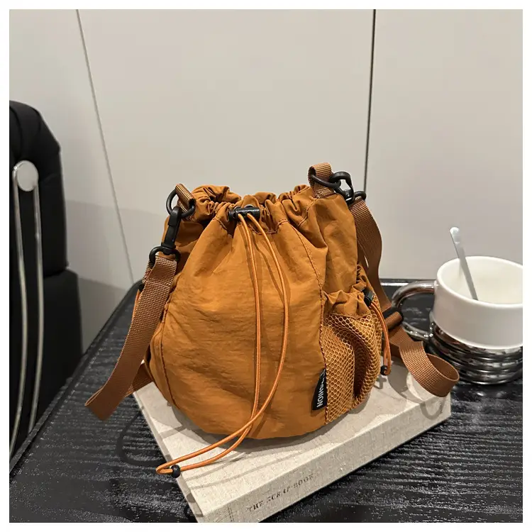 Brown Drawstring Girdle Bag for Women — feature 24
