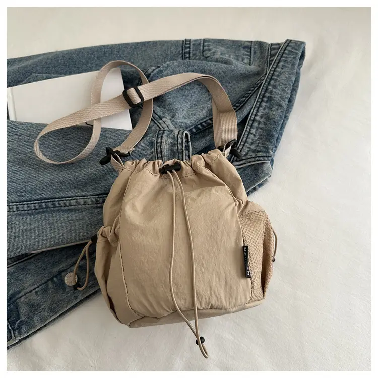 Brown Drawstring Girdle Bag for Women — feature 28