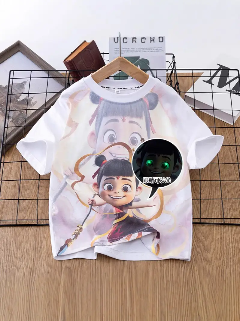 Nezha Boys Summer T-Shirt 2025 Mid Big Print - Image 3