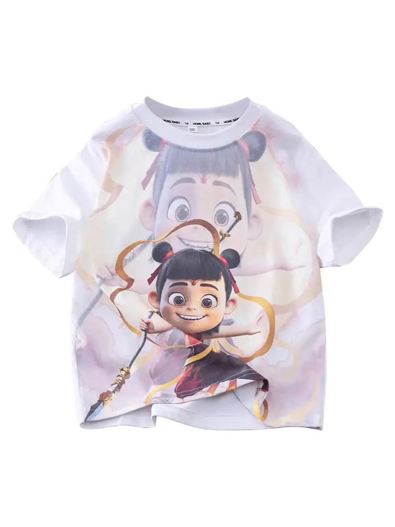 Nezha Boys Summer T-Shirt 2025 Mid Big Print - Image 6