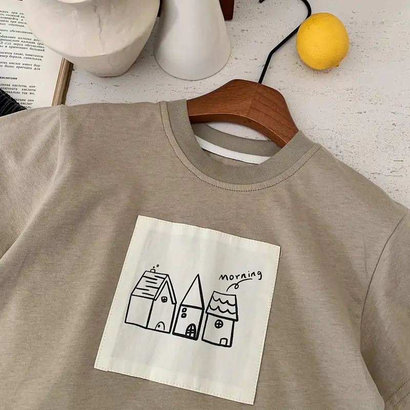Children Cotton Graphic T-Shirt Beige Summer 2025 — feature 7