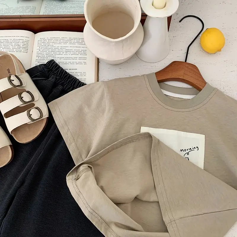 Children Cotton Graphic T-Shirt Beige Summer 2025 — feature 8