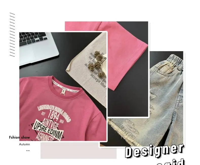 Boys Letter Printed Pink T-Shirt 2025 Summer — feature 2