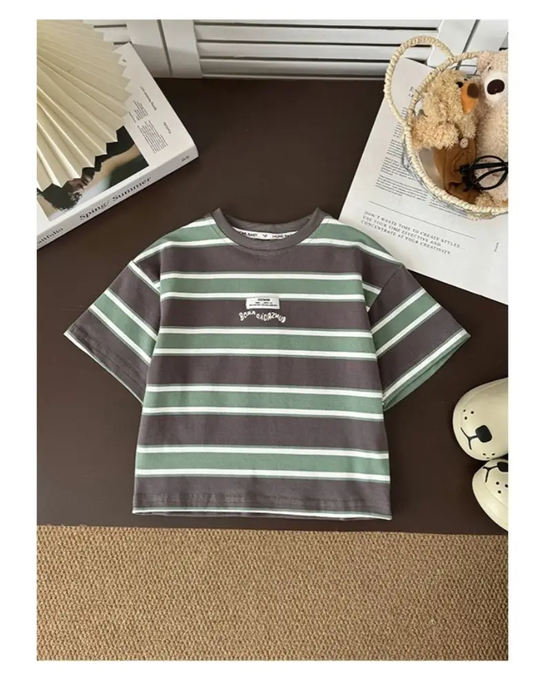 Boys Striped Cotton Shorts Set 2026 Summer — feature 16