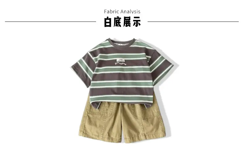 Boys Striped Cotton Shorts Set 2026 Summer — feature 20