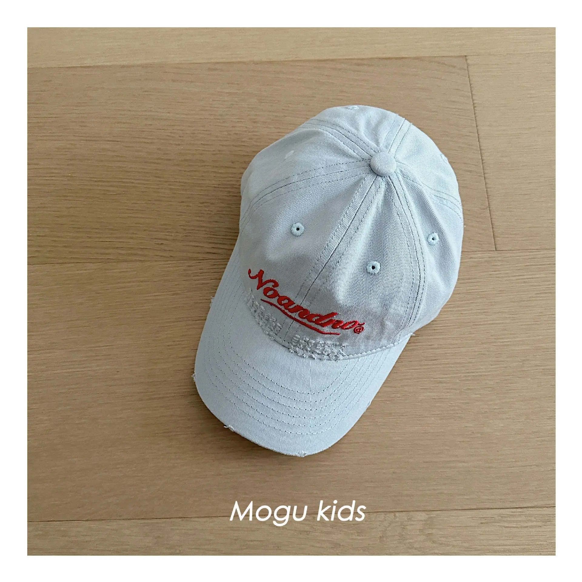 Kids Cotton Cap White Letter Embroidery Mogu Kids — feature 11