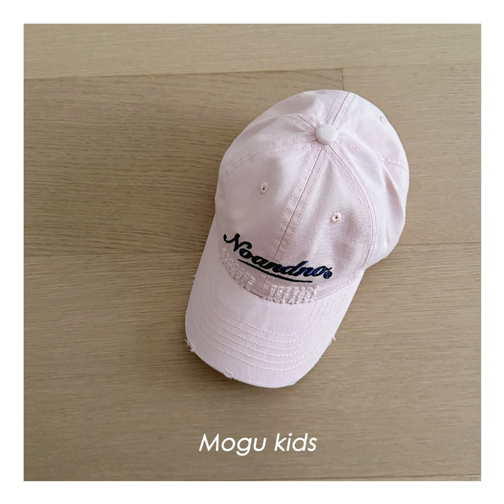 Kids Cotton Cap White Letter Embroidery Mogu Kids — feature 12
