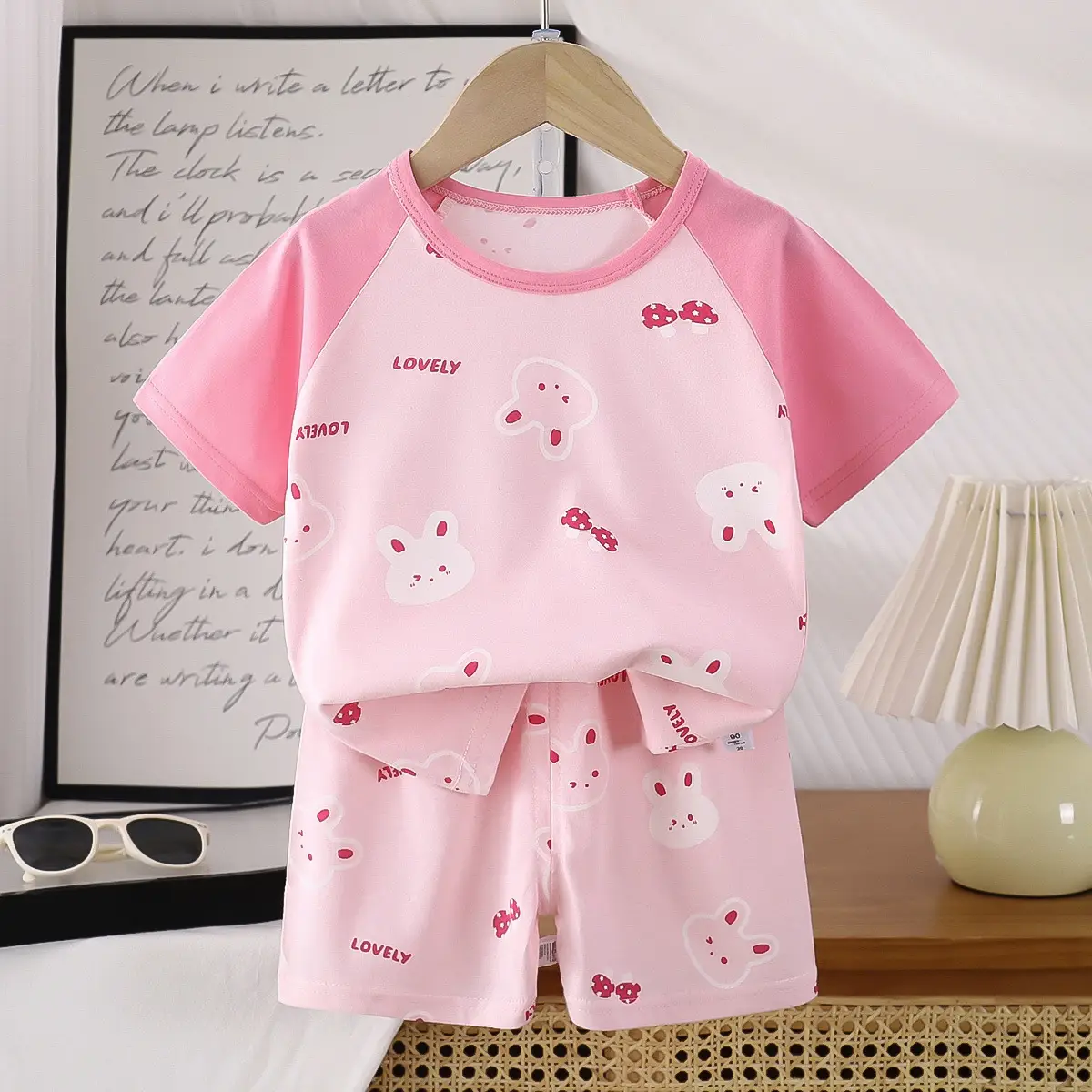 Children's Blue Yellow Cartoon Short Sleeve T-Shirt Suit - Image 19