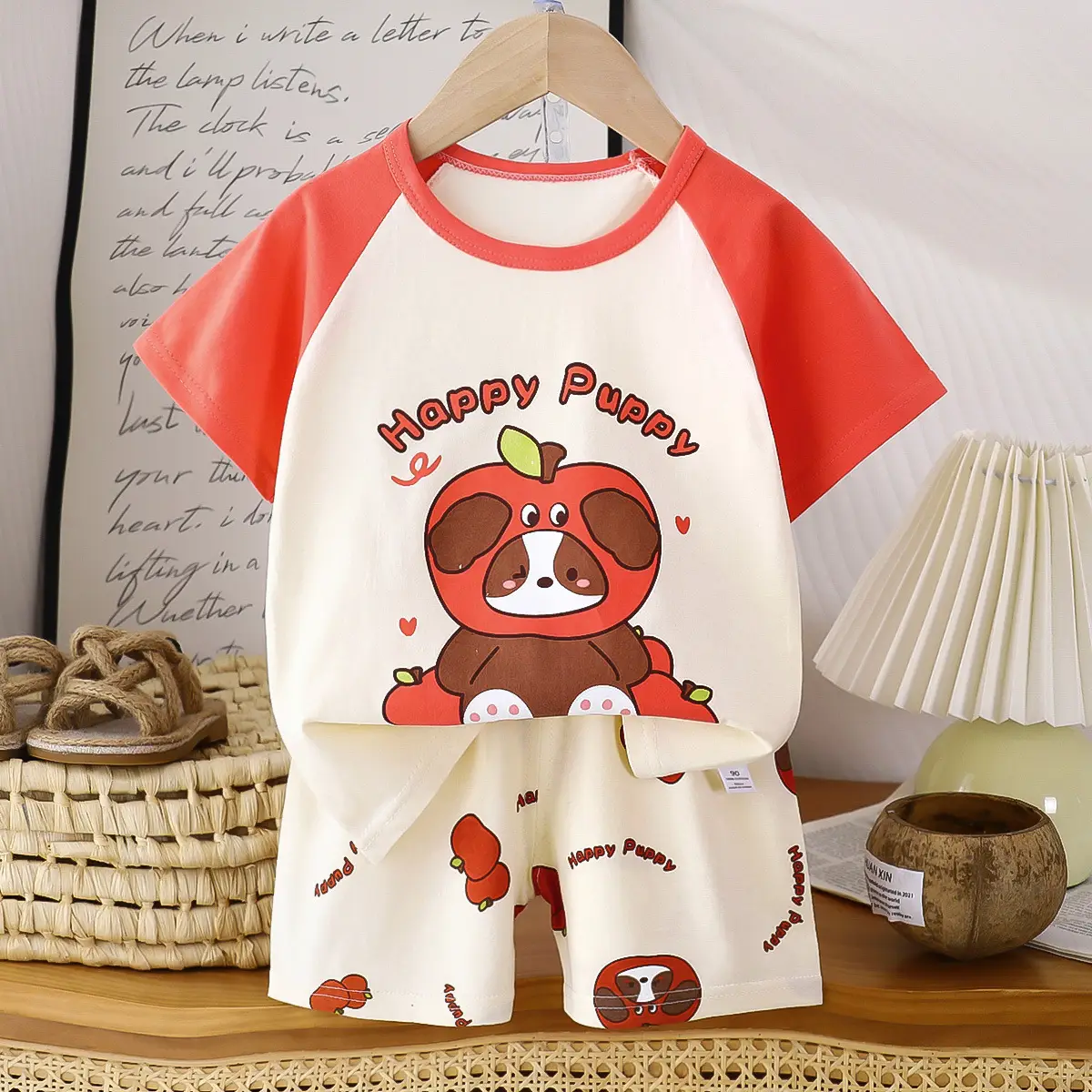 Children's Blue Yellow Cartoon Short Sleeve T-Shirt Suit - Image 20
