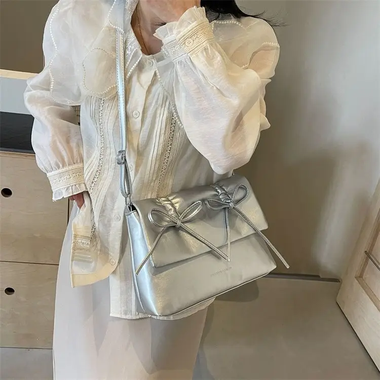 2025 Spring Shoulder Bag Cover Style with Bow Detail - Image 4