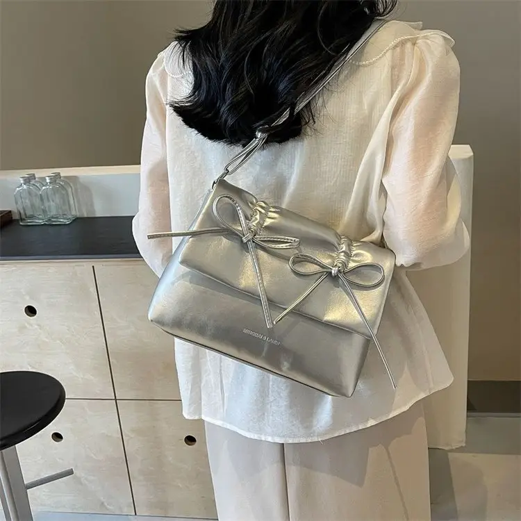 2025 Spring Shoulder Bag Cover Style with Bow Detail - Image 7