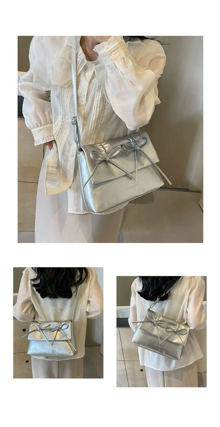 2025 Spring Shoulder Bag Cover Style with Bow Detail — feature 3