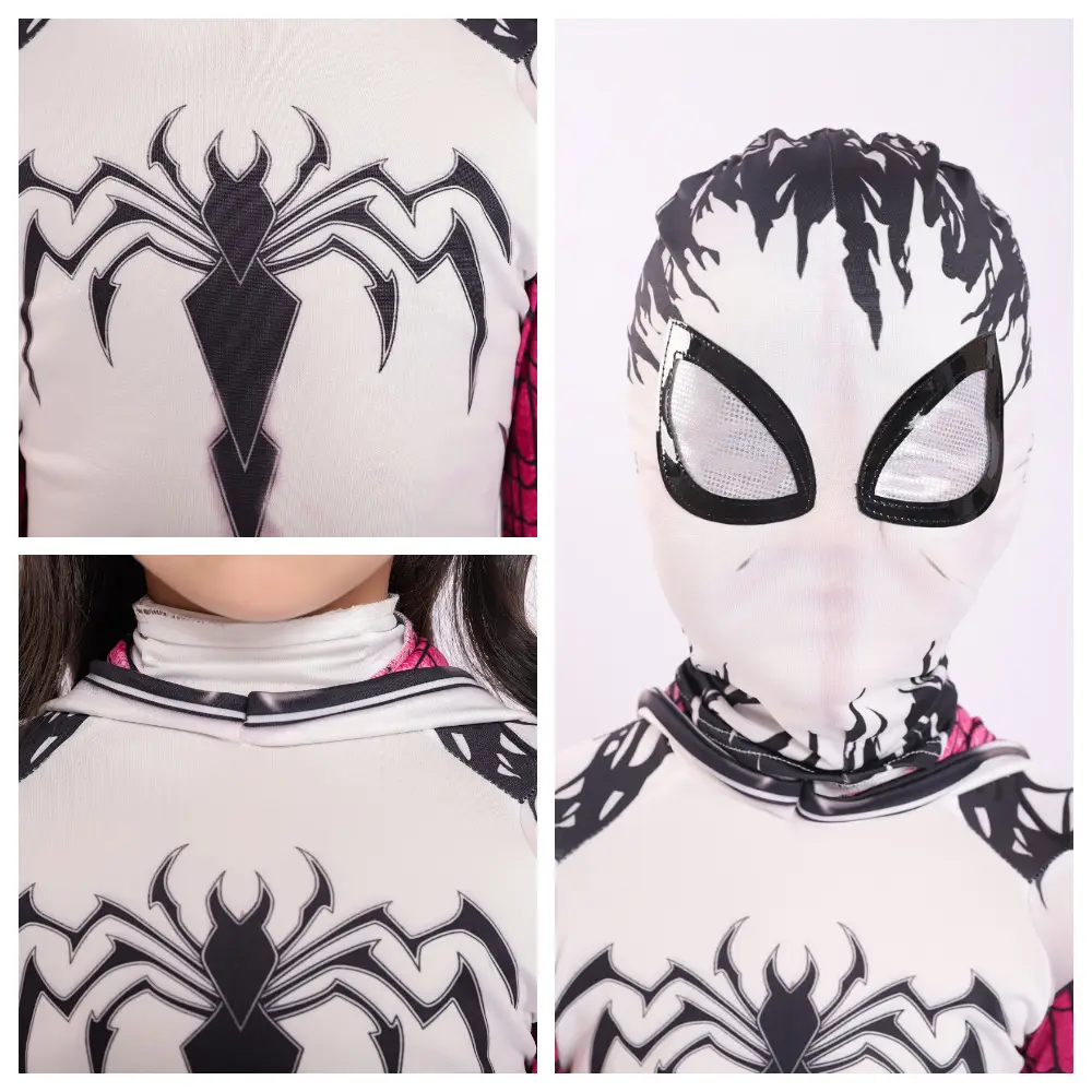 Parallel Universe Gwen Spider-Man Tight Kids Halloween Cosplay Costume Spider Cloak Milk Silk — feature 15