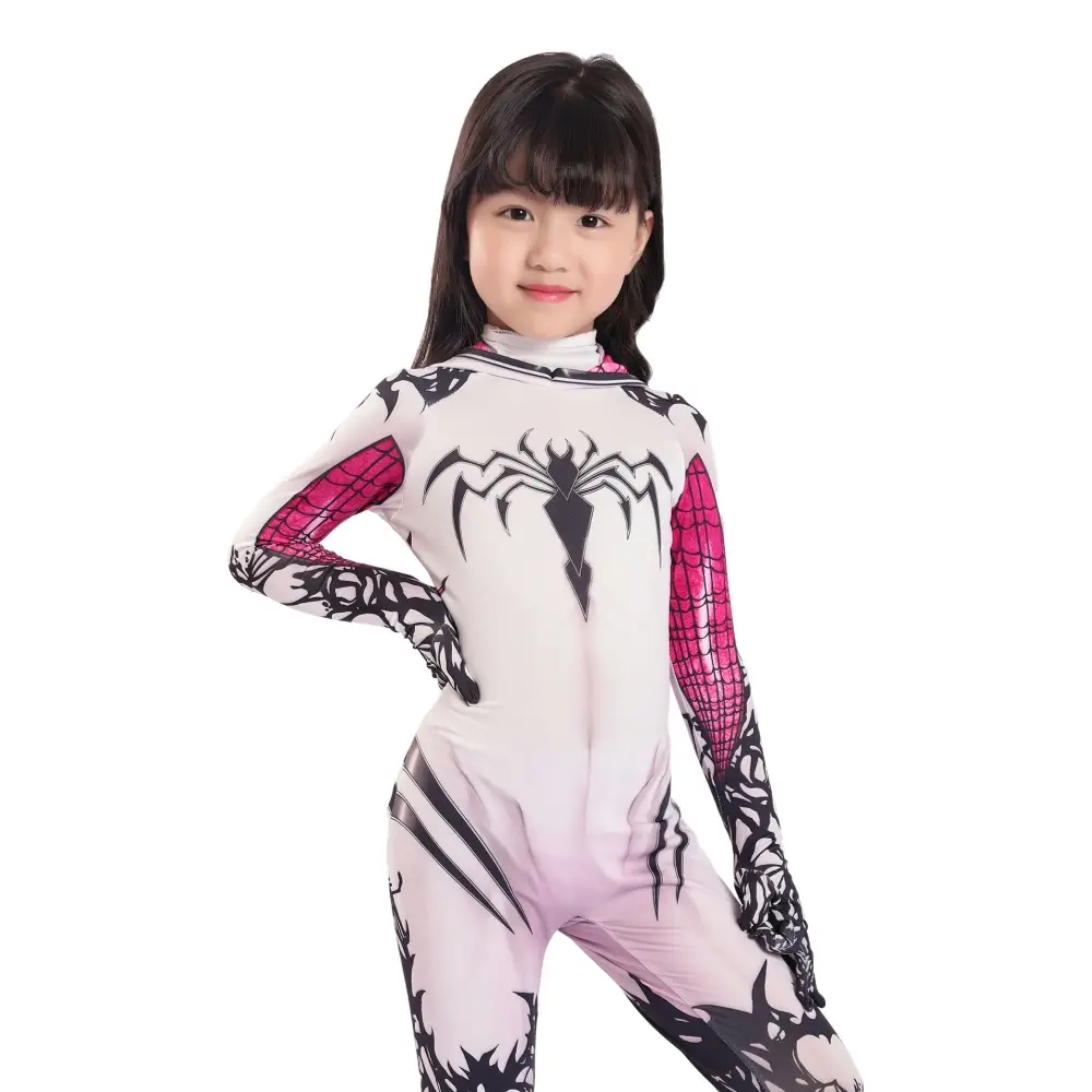 Parallel Universe Gwen Spider-Man Tight Kids Halloween Cosplay Costume Spider Cloak Milk Silk — feature 16
