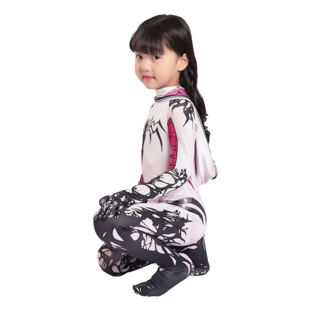 Parallel Universe Gwen Spider-Man Tight Kids Halloween Cosplay Costume Spider Cloak Milk Silk — feature 18
