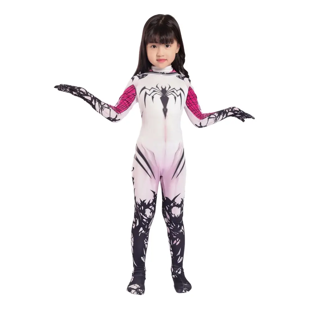 Parallel Universe Gwen Spider-Man Tight Kids Halloween Cosplay Costume Spider Cloak Milk Silk — feature 19