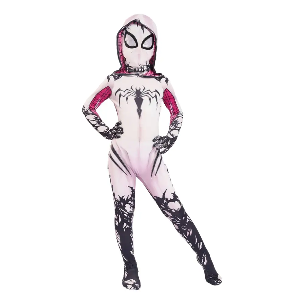 Parallel Universe Gwen Spider-Man Tight Kids Halloween Cosplay Costume Spider Cloak Milk Silk — feature 22