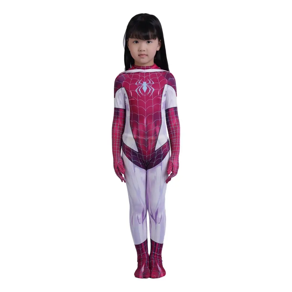Parallel Universe Gwen Spider-Man Tight Kids Halloween Cosplay Costume Spider Cloak Milk Silk — feature 27