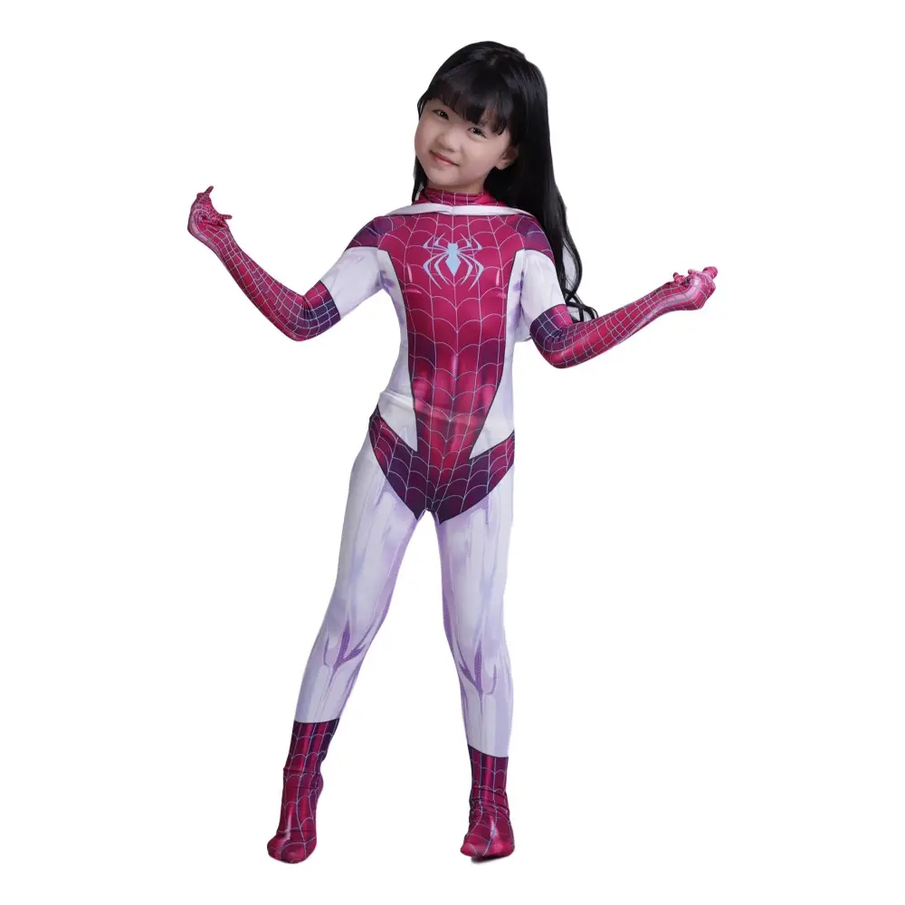 Parallel Universe Gwen Spider-Man Tight Kids Halloween Cosplay Costume Spider Cloak Milk Silk — feature 28