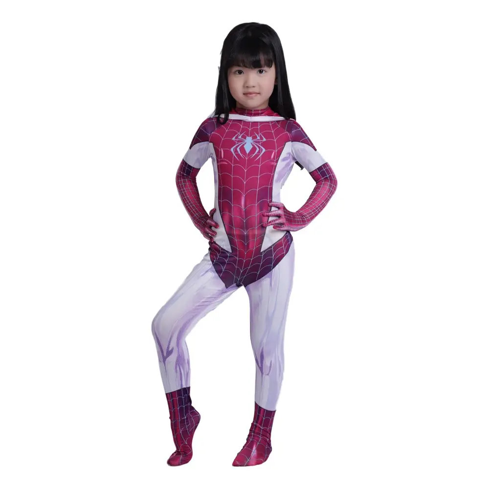Parallel Universe Gwen Spider-Man Tight Kids Halloween Cosplay Costume Spider Cloak Milk Silk — feature 29