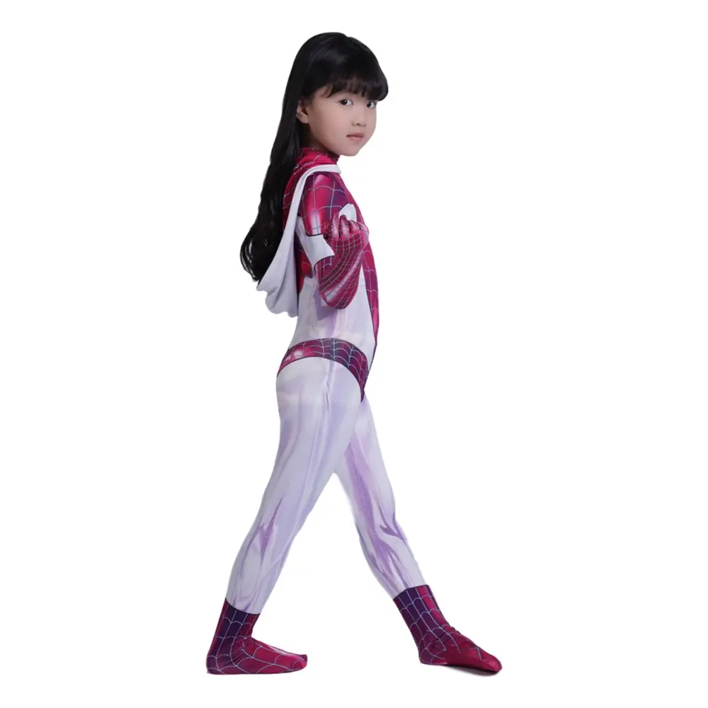Parallel Universe Gwen Spider-Man Tight Kids Halloween Cosplay Costume Spider Cloak Milk Silk — feature 30