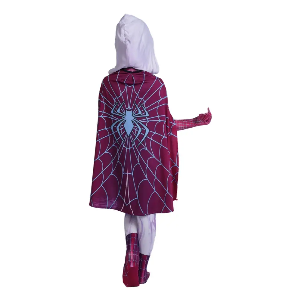 Parallel Universe Gwen Spider-Man Tight Kids Halloween Cosplay Costume Spider Cloak Milk Silk — feature 31