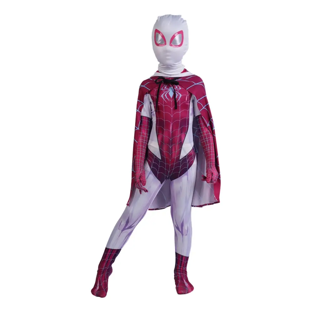 Parallel Universe Gwen Spider-Man Tight Kids Halloween Cosplay Costume Spider Cloak Milk Silk — feature 32