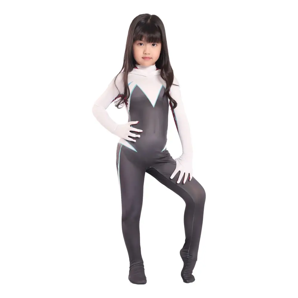 Parallel Universe Gwen Spider-Man Tight Kids Halloween Cosplay Costume Spider Cloak Milk Silk — feature 4