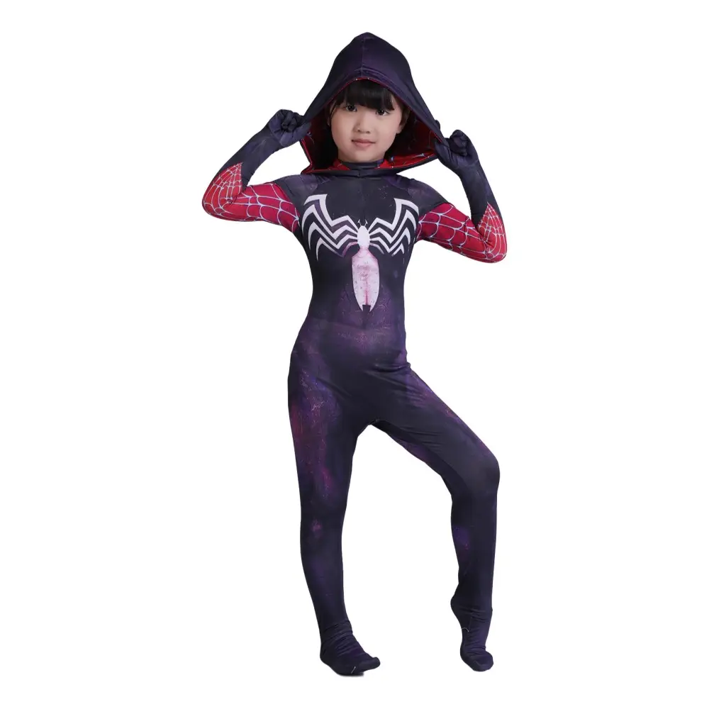 Parallel Universe Gwen Spider-Man Tight Kids Halloween Cosplay Costume Spider Cloak Milk Silk — feature 45