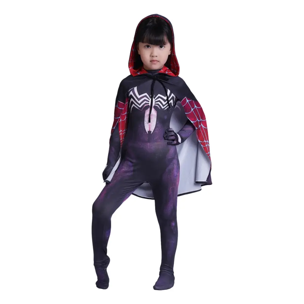 Parallel Universe Gwen Spider-Man Tight Kids Halloween Cosplay Costume Spider Cloak Milk Silk — feature 47