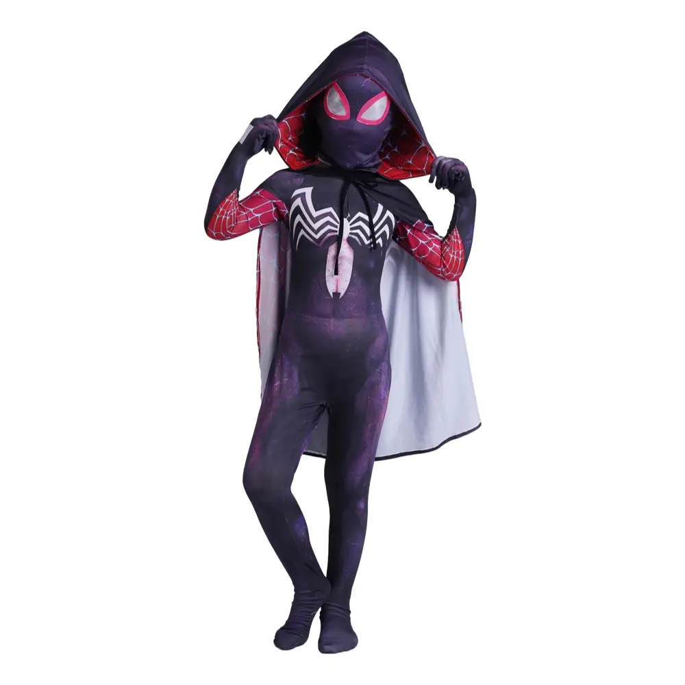 Parallel Universe Gwen Spider-Man Tight Kids Halloween Cosplay Costume Spider Cloak Milk Silk — feature 48