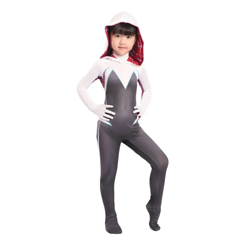 Parallel Universe Gwen Spider-Man Tight Kids Halloween Cosplay Costume Spider Cloak Milk Silk — feature 8